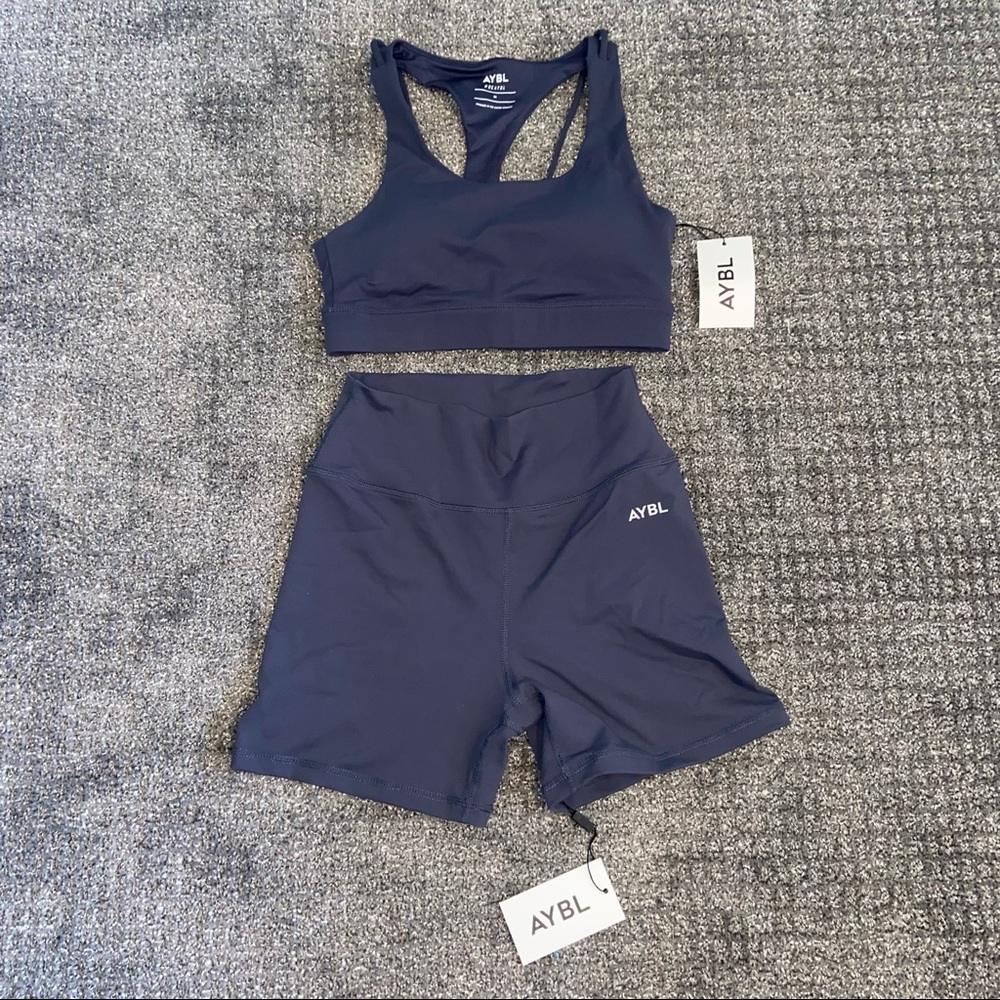 AYBL core biker shorts and sports bra set